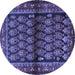 Round Persian Blue Traditional Rug, tr2012blu