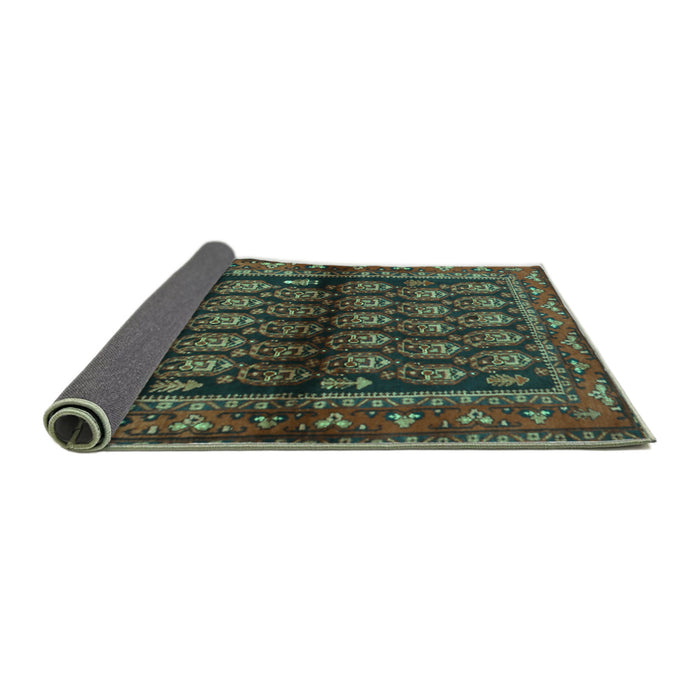 Sideview of Persian Turquoise Traditional Rug, tr2012turq