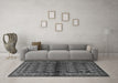 Machine Washable Persian Gray Traditional Rug in a Living Room,, wshtr2012gry