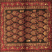 Square Persian Brown Traditional Rug, tr2012brn