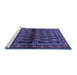 Sideview of Machine Washable Persian Blue Traditional Rug, wshtr2012blu