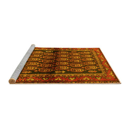 Sideview of Machine Washable Persian Yellow Traditional Rug, wshtr2012yw
