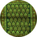 Square Persian Green Traditional Rug, tr2012grn