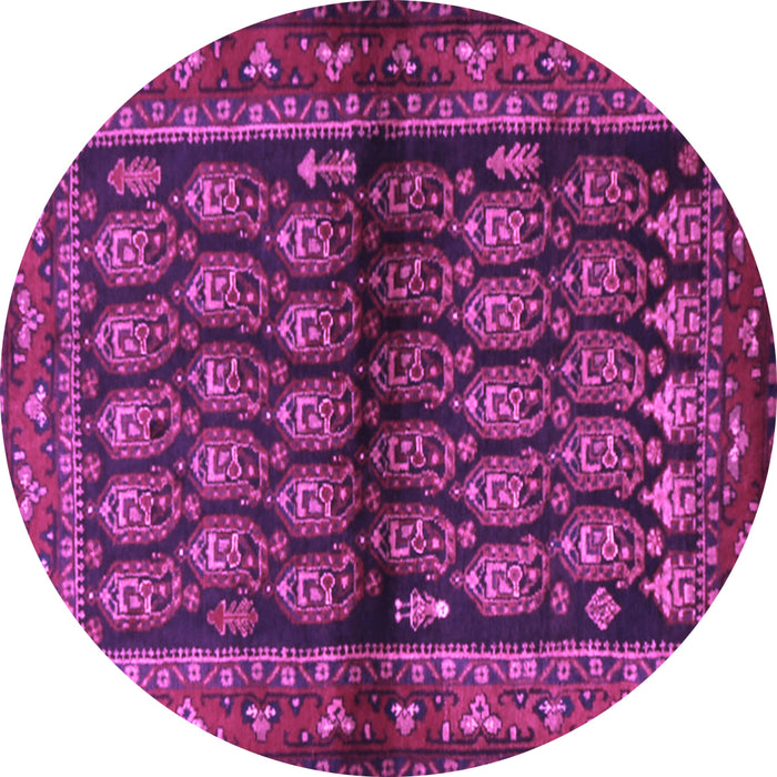 Round Persian Purple Traditional Rug, tr2012pur