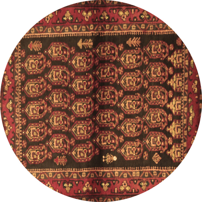 Round Persian Brown Traditional Rug, tr2012brn