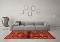 Machine Washable Persian Orange Traditional Rug, wshtr2012org