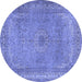 Round Persian Blue Traditional Rug, tr2013blu