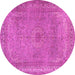 Round Persian Pink Traditional Rug, tr2013pnk