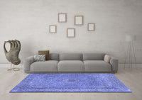 Machine Washable Persian Blue Traditional Rug, wshtr2013blu