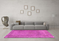 Machine Washable Persian Pink Traditional Rug, wshtr2013pnk