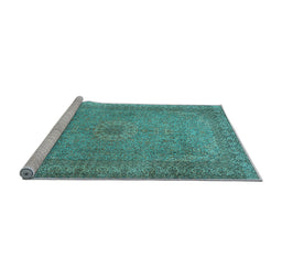 Sideview of Machine Washable Persian Light Blue Traditional Rug, wshtr2013lblu