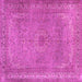 Square Machine Washable Persian Pink Traditional Rug, wshtr2013pnk