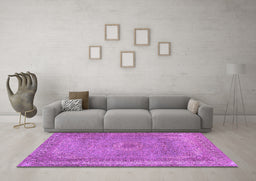 Machine Washable Persian Purple Traditional Area Rugs in a Living Room, wshtr2013pur
