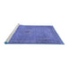 Sideview of Machine Washable Persian Blue Traditional Rug, wshtr2013blu