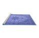 Sideview of Machine Washable Persian Blue Traditional Rug, wshtr2014blu