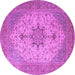 Round Machine Washable Persian Purple Traditional Area Rugs, wshtr2014pur