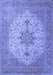 Machine Washable Persian Blue Traditional Rug, wshtr2014blu