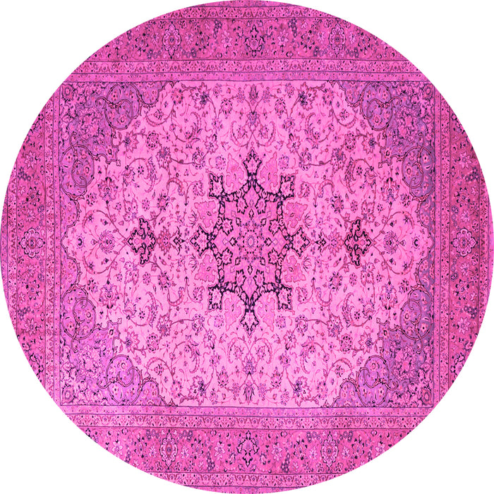 Round Persian Pink Traditional Rug, tr2014pnk