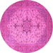 Round Persian Pink Traditional Rug, tr2014pnk