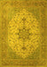 Machine Washable Persian Yellow Traditional Rug, wshtr2014yw