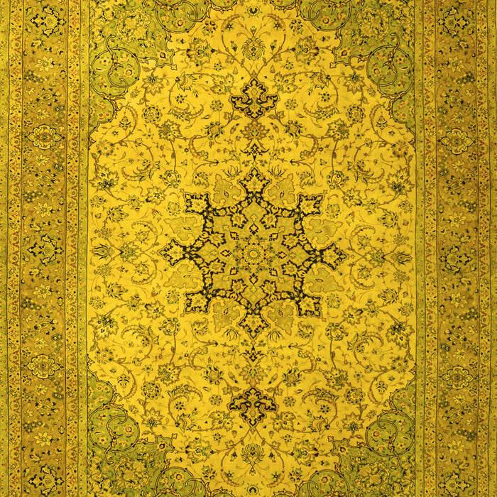 Machine Washable Persian Yellow Traditional Rug, wshtr2014yw