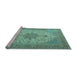 Sideview of Machine Washable Persian Light Blue Traditional Rug, wshtr2014lblu