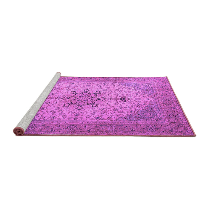 Sideview of Machine Washable Persian Purple Traditional Area Rugs, wshtr2014pur