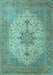 Machine Washable Persian Light Blue Traditional Rug, wshtr2014lblu