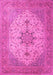 Machine Washable Persian Pink Traditional Rug, wshtr2014pnk