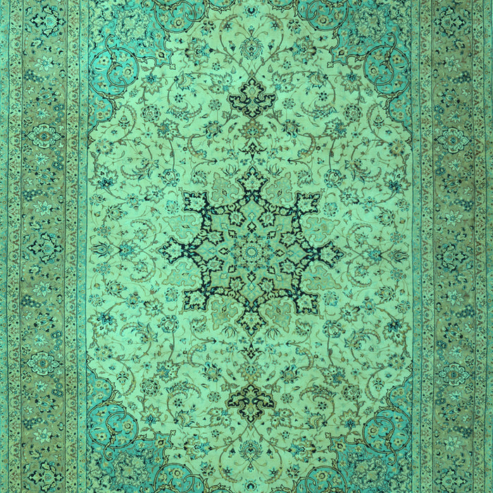 Machine Washable Persian Turquoise Traditional Area Rugs, wshtr2014turq