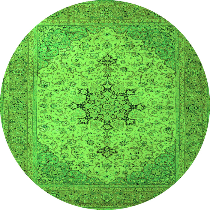 Square Persian Green Traditional Rug, tr2014grn