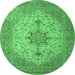 Round Persian Emerald Green Traditional Rug, tr2014emgrn