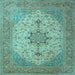 Square Persian Light Blue Traditional Rug, tr2014lblu