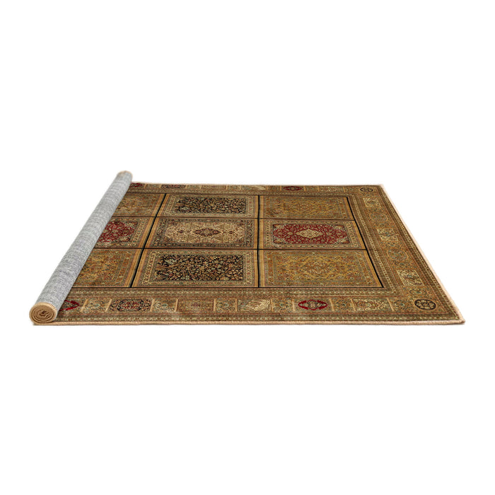 Sideview of Machine Washable Traditional Saddle Brown Rug, wshtr2015