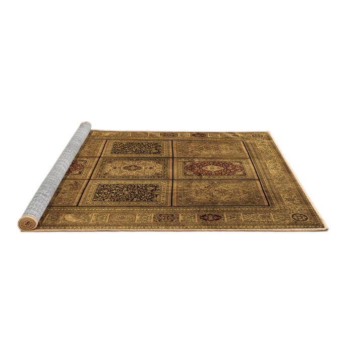 Sideview of Machine Washable Persian Brown Traditional Rug, wshtr2015brn