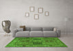 Machine Washable Persian Green Traditional Area Rugs in a Living Room,, wshtr2015grn