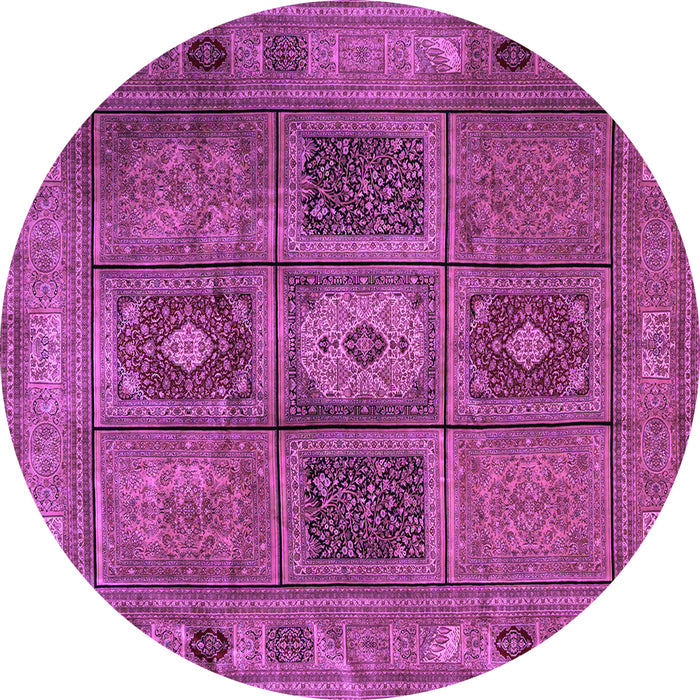 Round Persian Purple Traditional Rug, tr2015pur