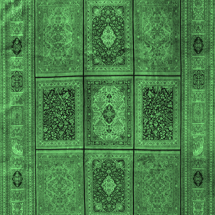 Machine Washable Persian Emerald Green Traditional Area Rugs, wshtr2015emgrn