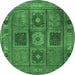 Round Persian Emerald Green Traditional Rug, tr2015emgrn