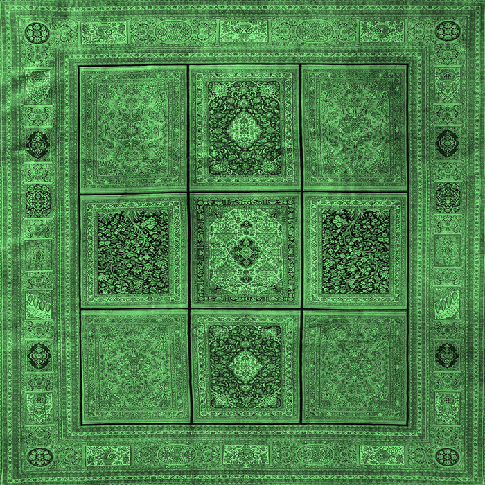 Square Persian Emerald Green Traditional Rug, tr2015emgrn