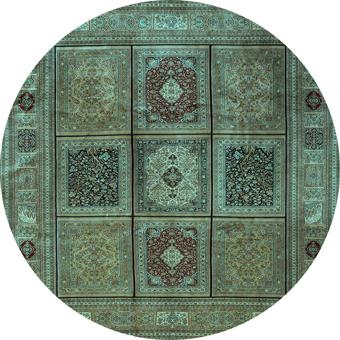 Round Persian Light Blue Traditional Rug, tr2015lblu