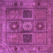 Square Machine Washable Persian Purple Traditional Area Rugs, wshtr2015pur