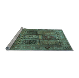 Sideview of Machine Washable Persian Light Blue Traditional Rug, wshtr2015lblu