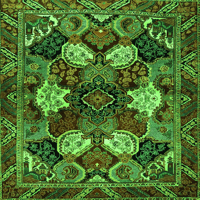 Serging Thickness of Persian Green Traditional Rug, tr2016grn