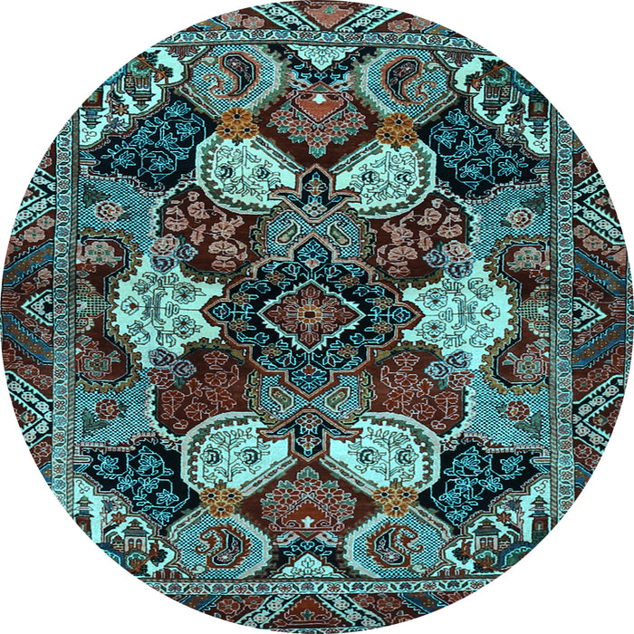 Round Persian Light Blue Traditional Rug, tr2016lblu