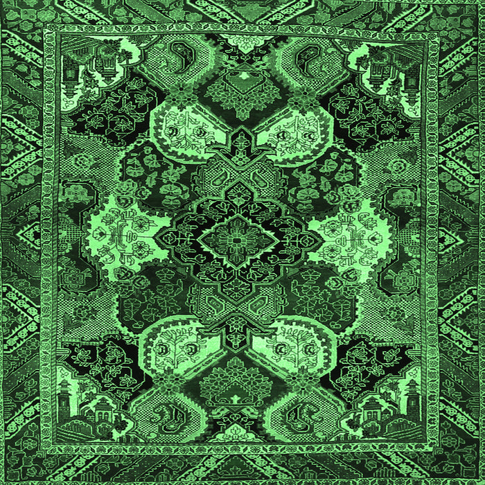 Square Persian Emerald Green Traditional Rug, tr2016emgrn