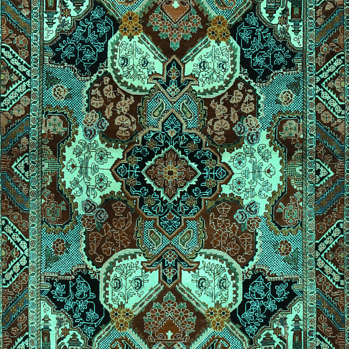 Machine Washable Persian Turquoise Traditional Area Rugs, wshtr2016turq