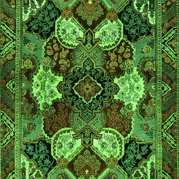 Serging Thickness of Machine Washable Persian Green Traditional Area Rugs, wshtr2016grn