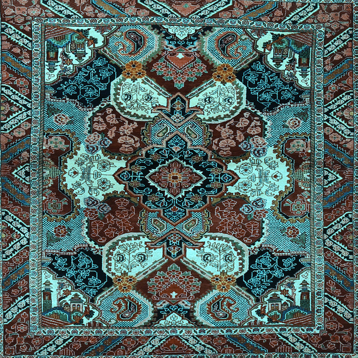 Square Machine Washable Persian Light Blue Traditional Rug, wshtr2016lblu