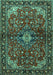 Machine Washable Persian Turquoise Traditional Area Rugs, wshtr2017turq